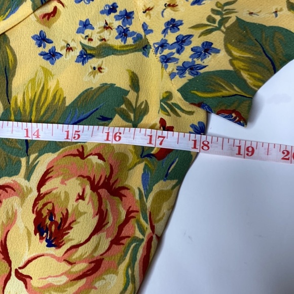 Vintage Y2K Donna Ricci Floral Midi Dress With Bow Tie Back & Pleated Skirt M - Picture 12 of 14